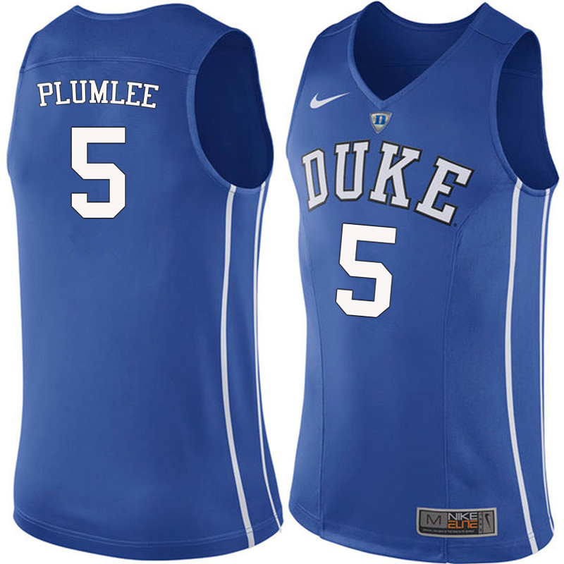 Duke Blue Devils #5 Mason Plumlee College Basketball Jerseys-Blue